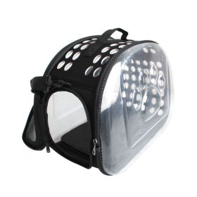 Pet Carrier; Foldable Portable Soft Side; Handbag for pets; Transparent Capsule Pocket Design; for cat Carrier; Dog Carrier; Rabbit Carrier; Suit (colour: Small pink)