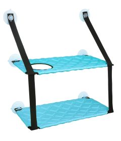 Pet Life 'Cat Laze' Suction Cupped Dual-Leveled Kitty Cat Lounger (Color: Blue)